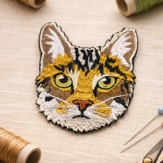 Custom Cat Embroidered Iron On Patch
