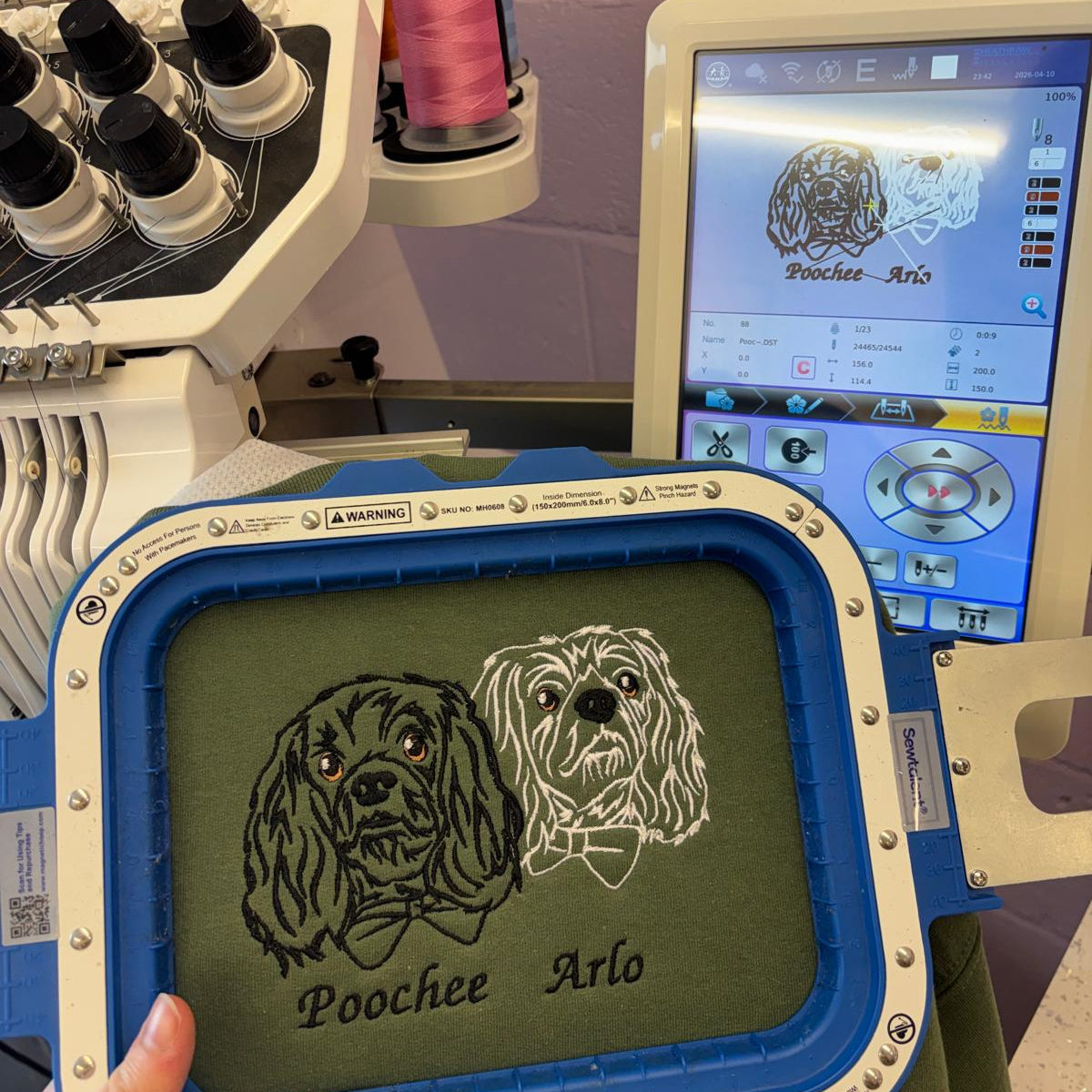 Custom Pet Embroidered Outline Portraits
