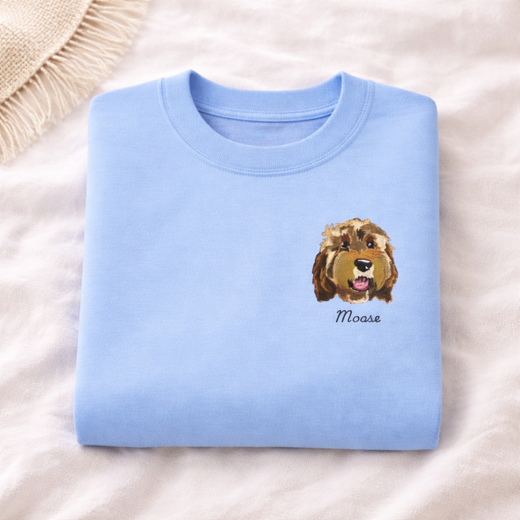 Dog portrait embroidered sweatshirt