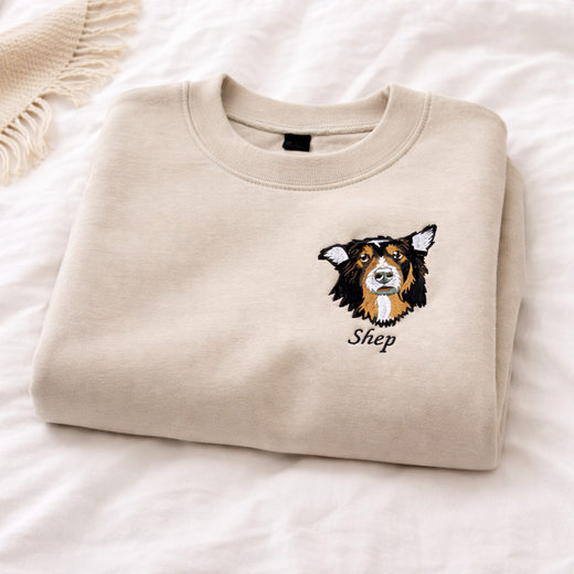 Dog portrait embroidered sweatshirt