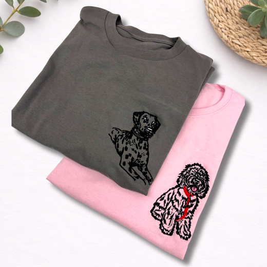 Dog outline portrait t-shirt
