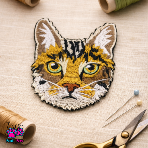 Cat embroidered badge