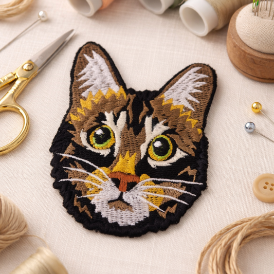 Custom Cat Embroidered Iron On Patch